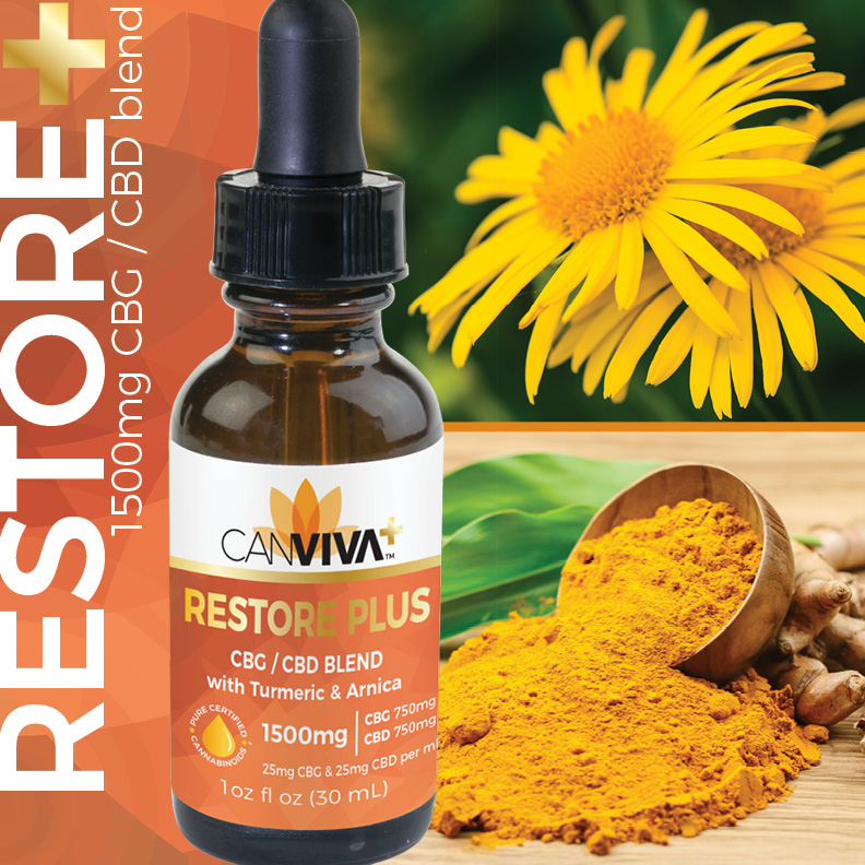 CANVIVA CBD CBG Tincture with Turmeric & Arnica